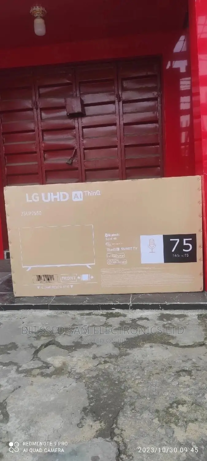 Original 2026 Lg 75''inch Android Frameless Smart Tv 2yrs