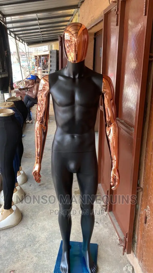 Normal Body Size Matt Black Rose Gold Male Mannequin