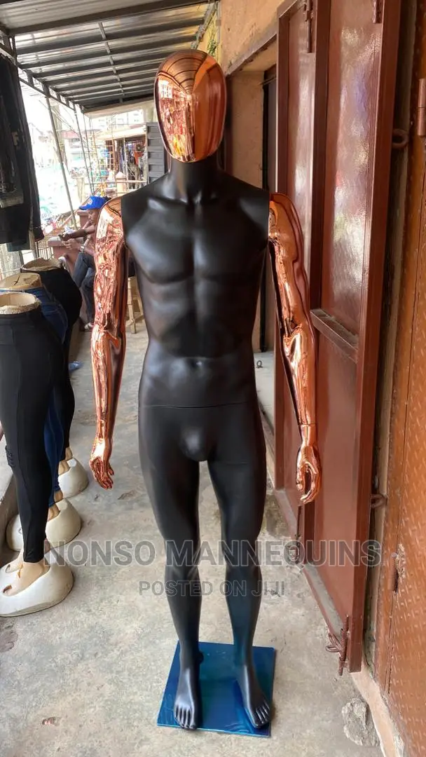 Normal Body Size Matt Black Rose Gold Male Mannequin
