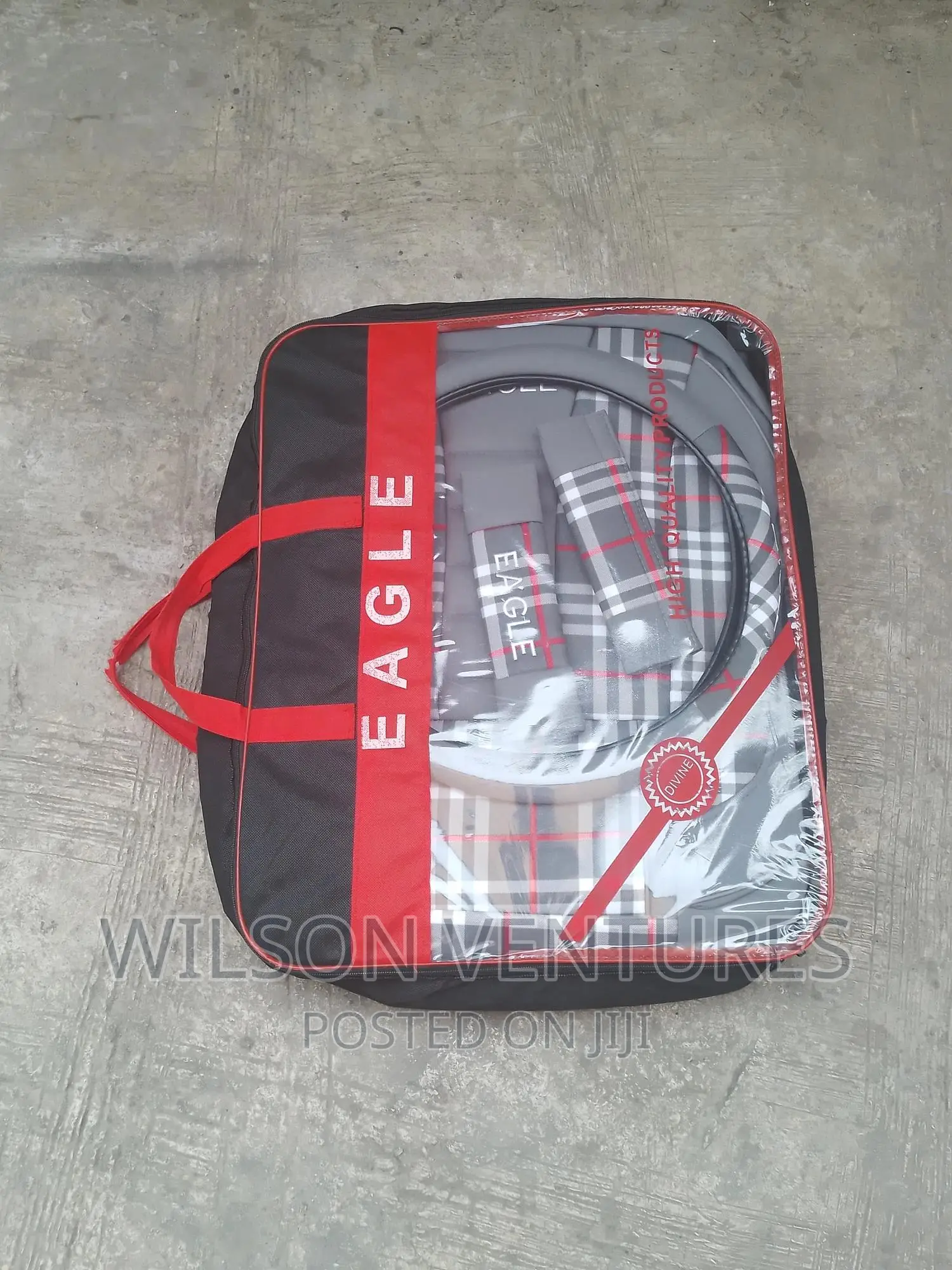 Unique 5 Seater Eagle Seat Cover-Gray