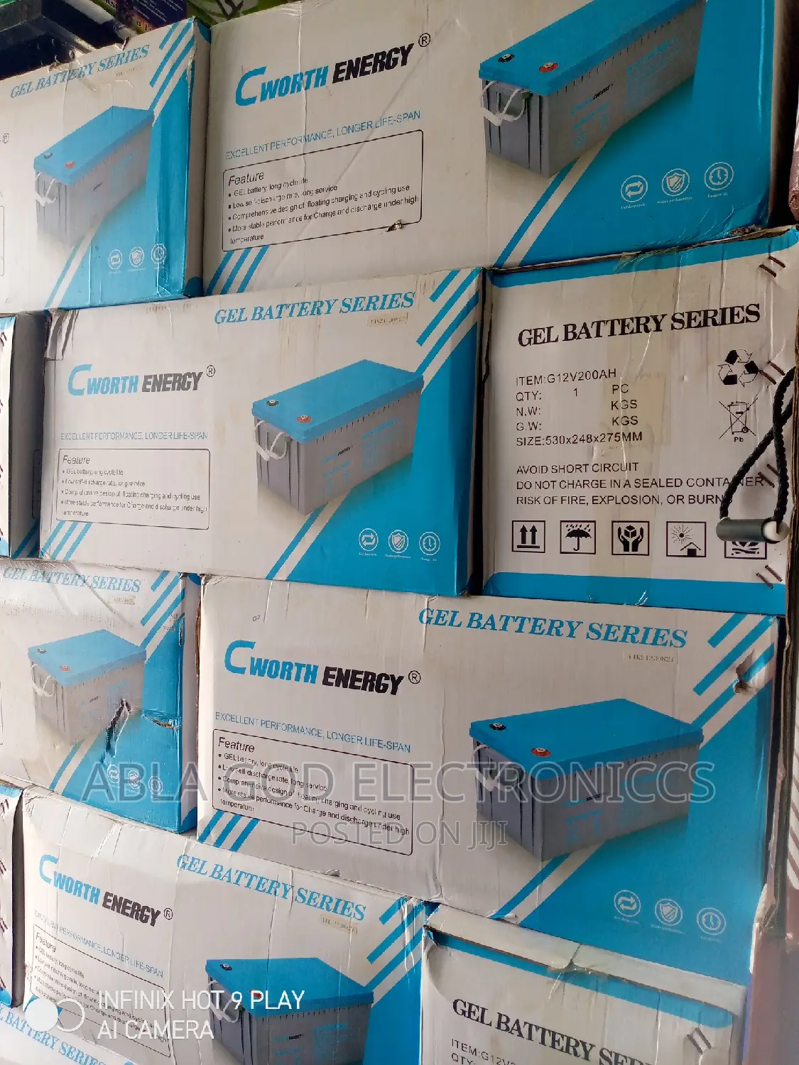 Gel Battery Series 12V 220amh.