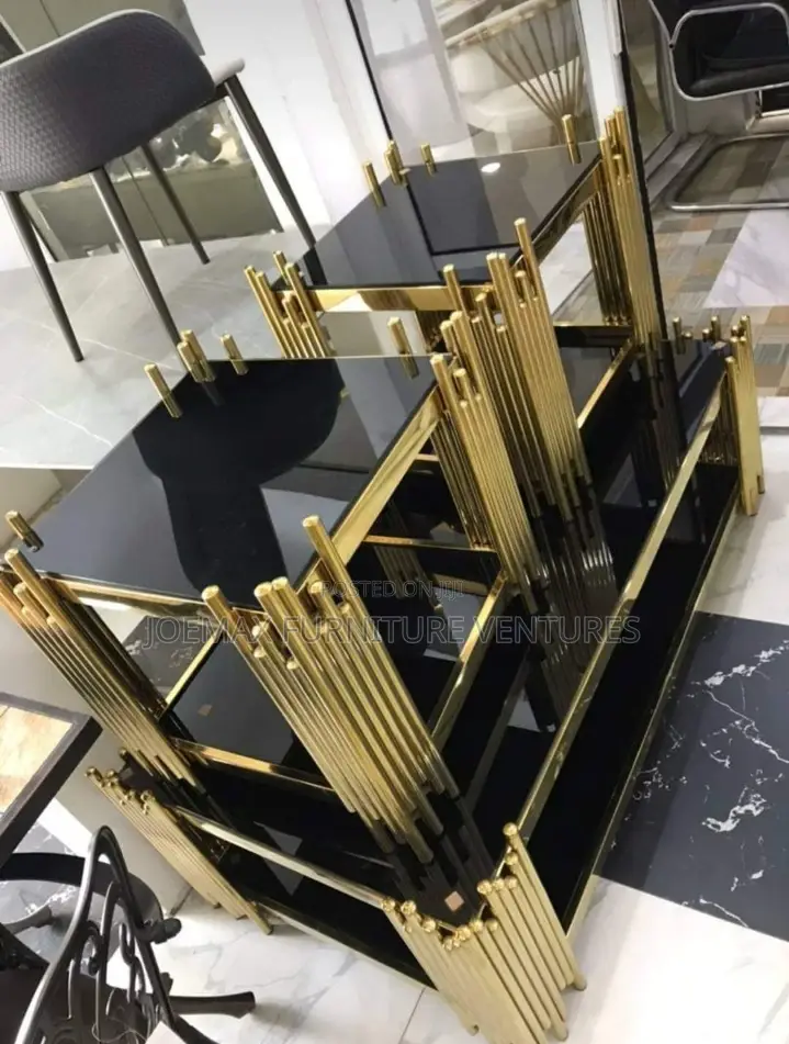 Turkey Glass Center Table With Two Side Stools.