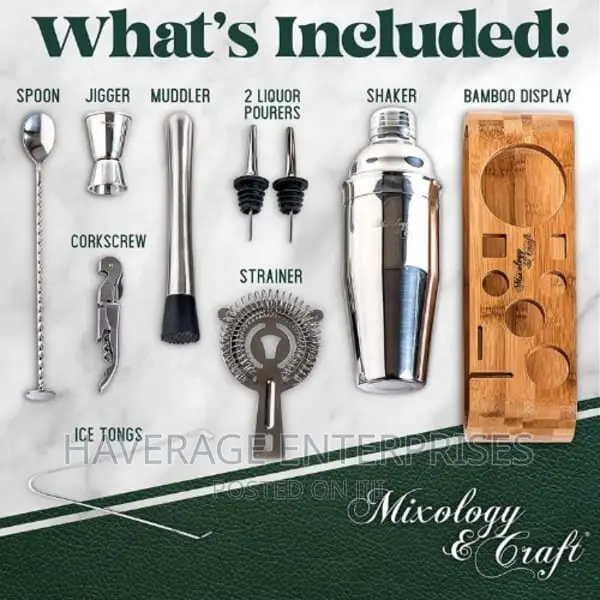 Mixology Bartender Kit:10-Piece Bartool Set Stand