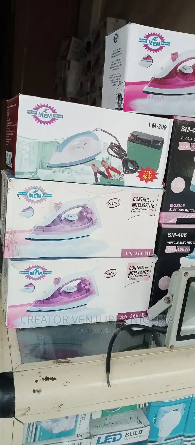 DC SOLAR PRESSING IRON, 12VOLTS,150watts,1mints Hot For 60'c