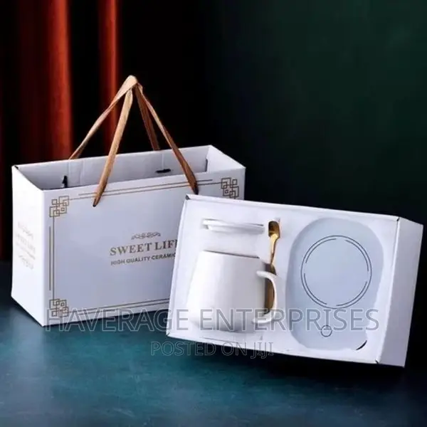 Ceramic Electric Heating Mug and Saucer - 16W