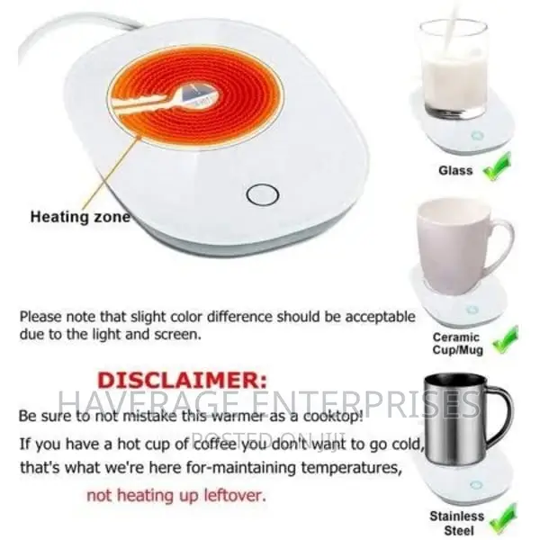 Ceramic Electric Heating Mug and Saucer - 16W