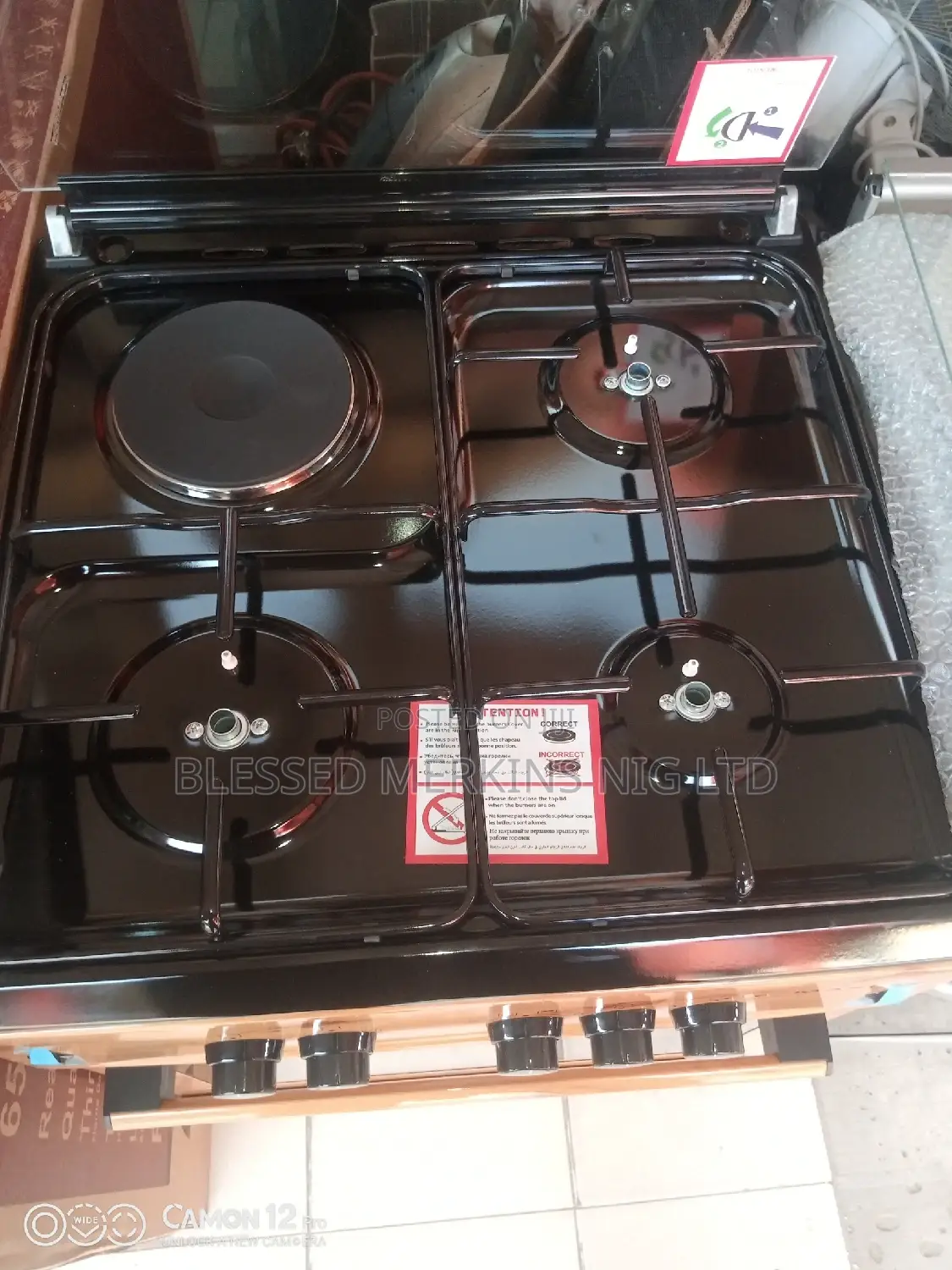 Maxi Gas Cooker 3gas 1electric Formica