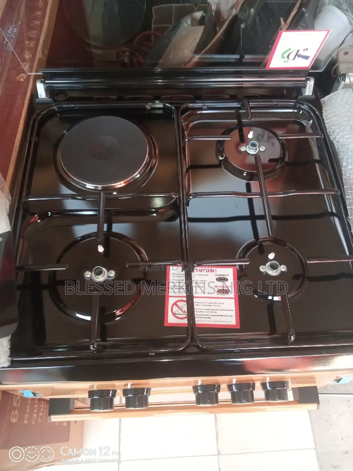 Maxi Gas Cooker 3gas 1electric Formica