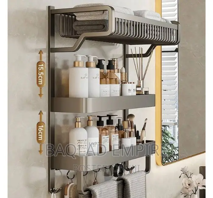 3 Layer Alumimum Wall-Mounted Toilet/Kitchen Storage Rack
