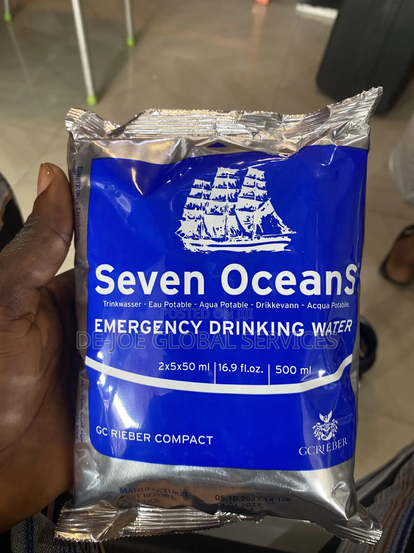 Seven Oceans Emergency Drinking Water 500ml