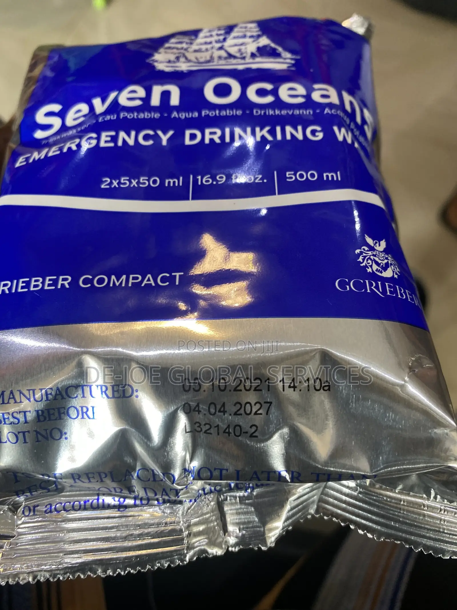 Seven Oceans Emergency Drinking Water 500ml