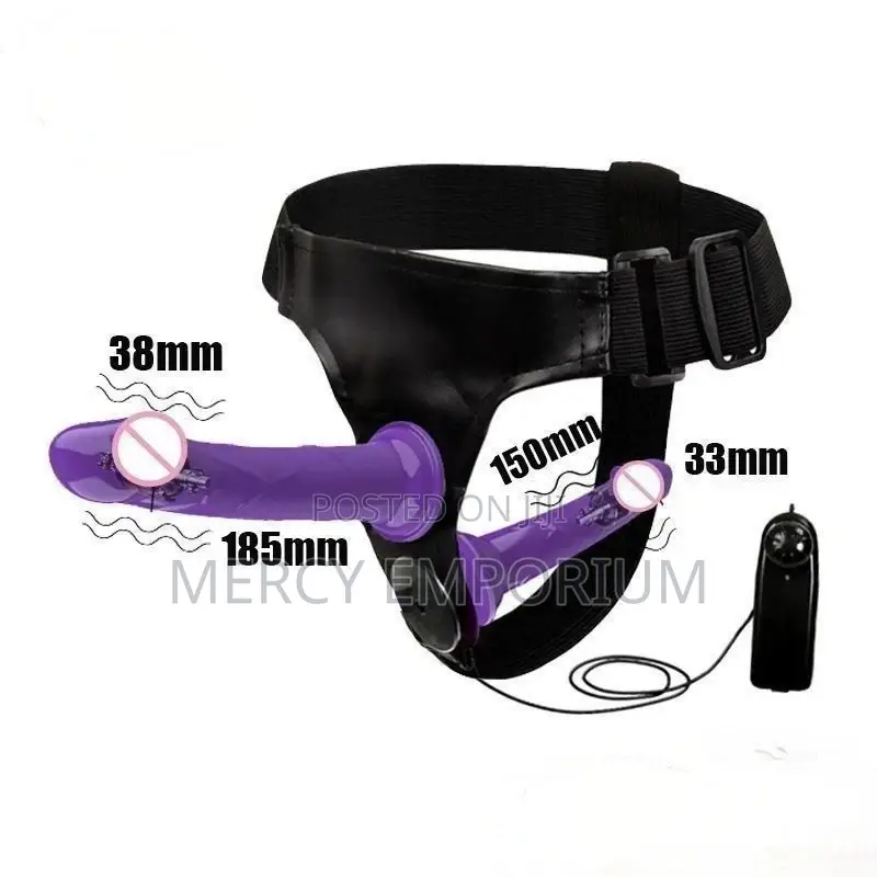 Vibrating Double Penis Strapon Dildo Harness Belt