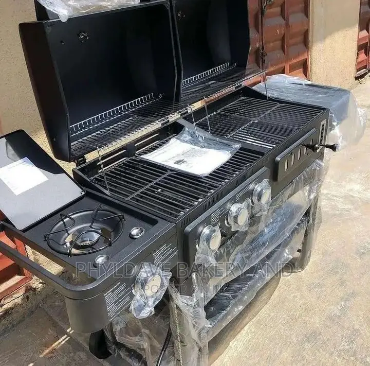 BBQ Grill With Combine GAS AND CHARCOAL(Side Cooker)Barbecue