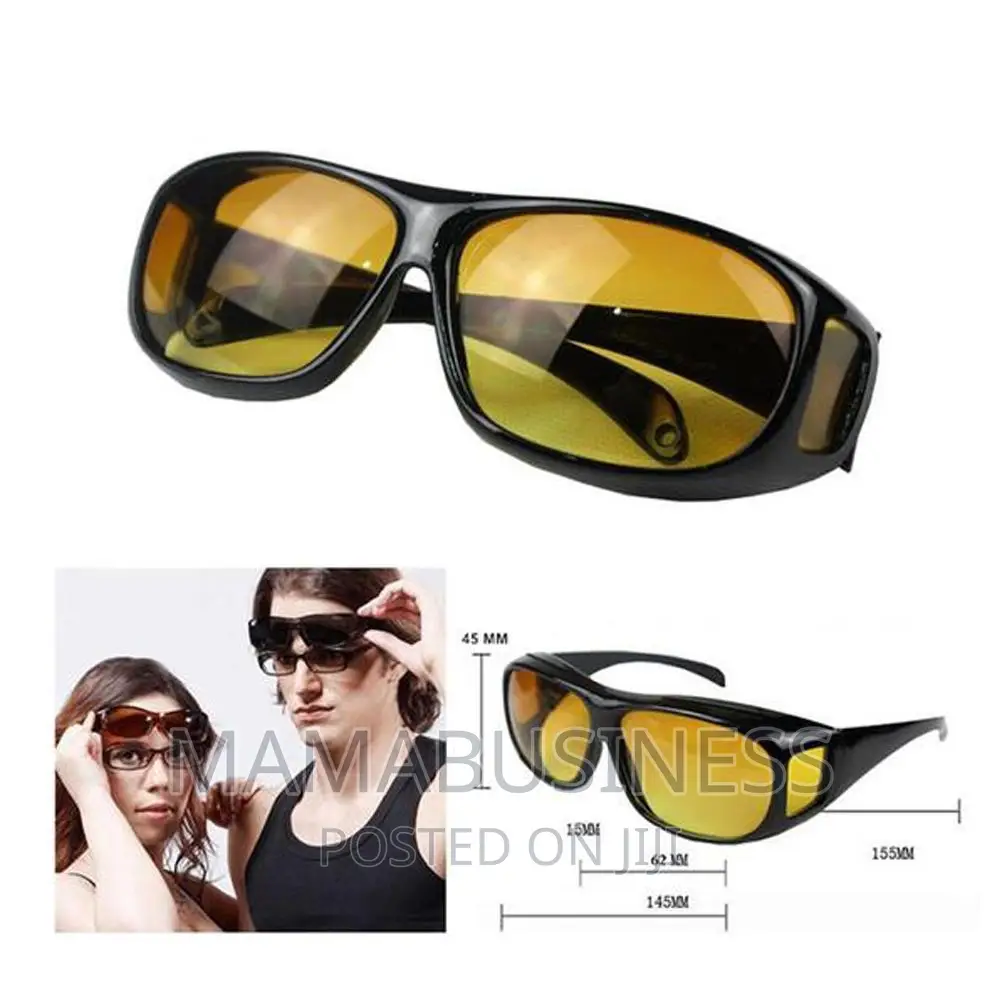 1pc HD Vision Wraparound Night Driving Glass - Yellow