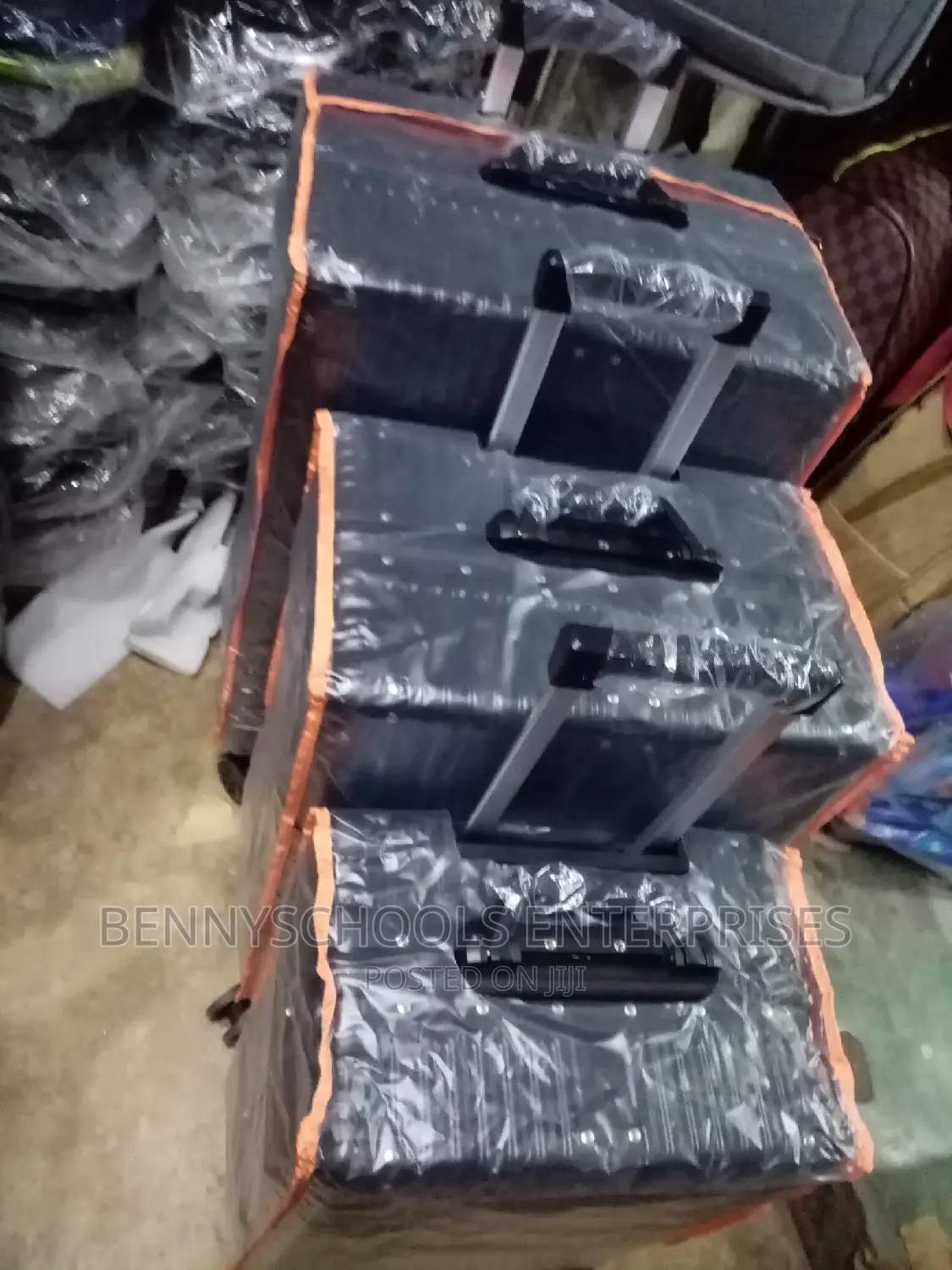 Set Of 3 Deep Black Aluminium Travelling Luggage Boxes