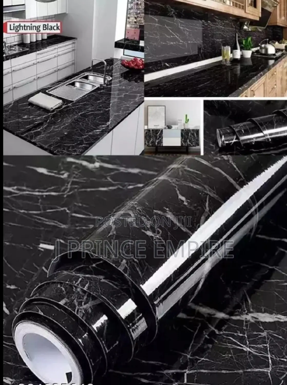 Royals Black Marble Design Peel / Wallpaper,Wall Sticker