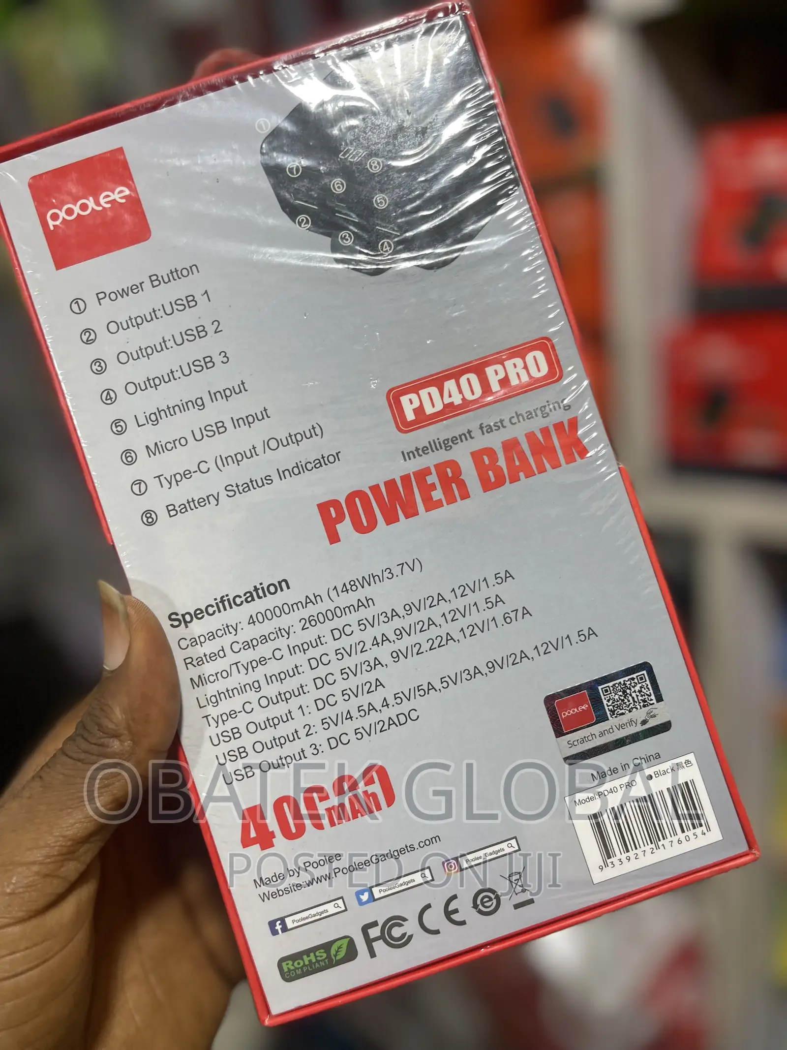 Poolee Powerbank 40000mah