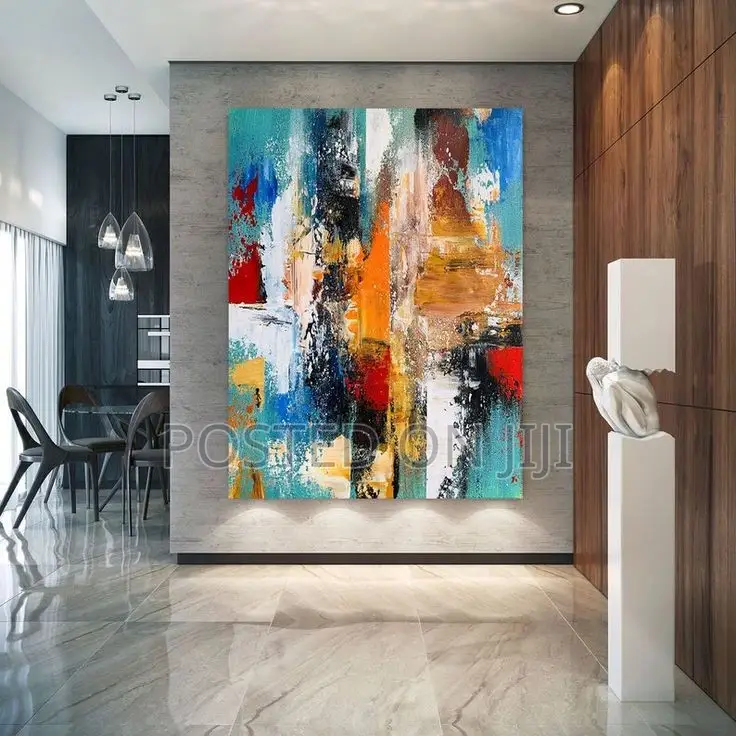 Multicolored Abstract Oil Painting Canvas Print