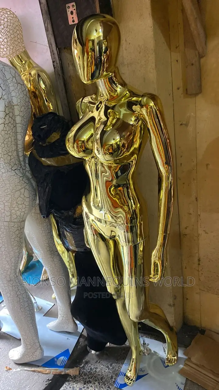 Size 8 Gold Chrome Female Busty Mannequin