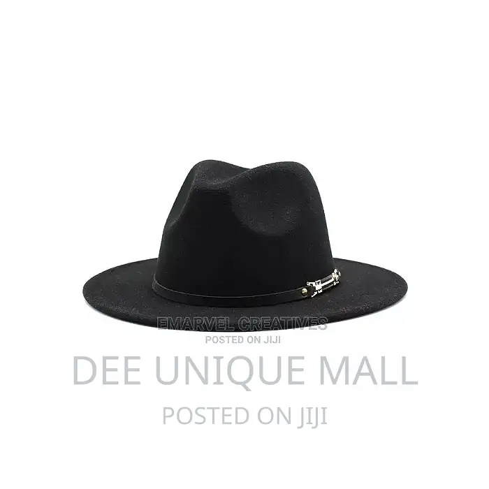 Unisex Fedora Hat With Leather Band Buckle