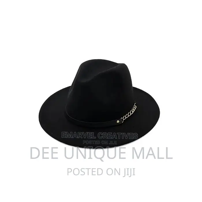 Unisex Fedora Hat With Leather Band Buckle