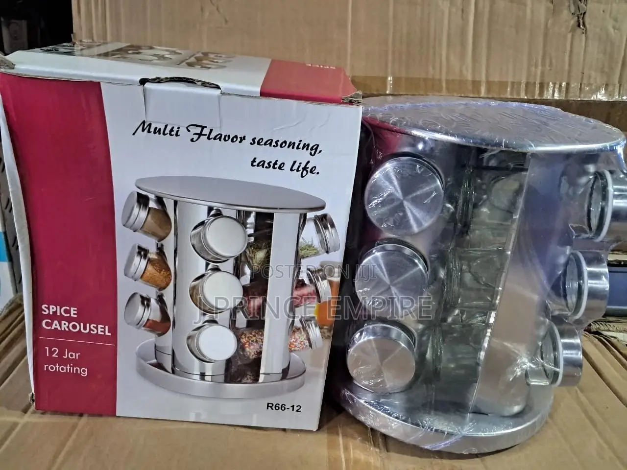 12 Jars Stainless Steel Masala Spice Rack Set Stand