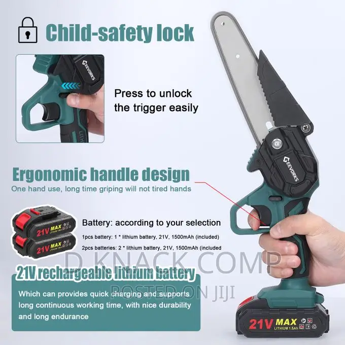 2 Batteries 6inch Portable Electric Pruning Saw Rechargeable
