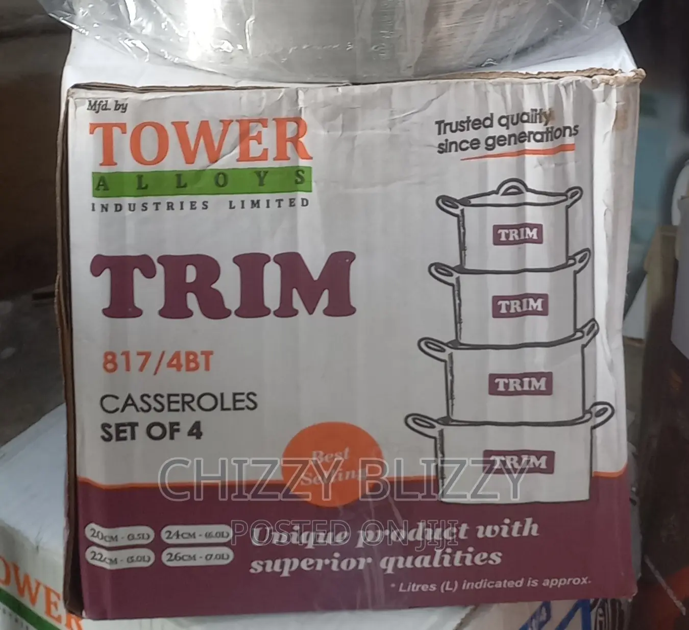 Tower Tower Pot Set - 4 Piece (Tower Trim)16,18,20,22cm.