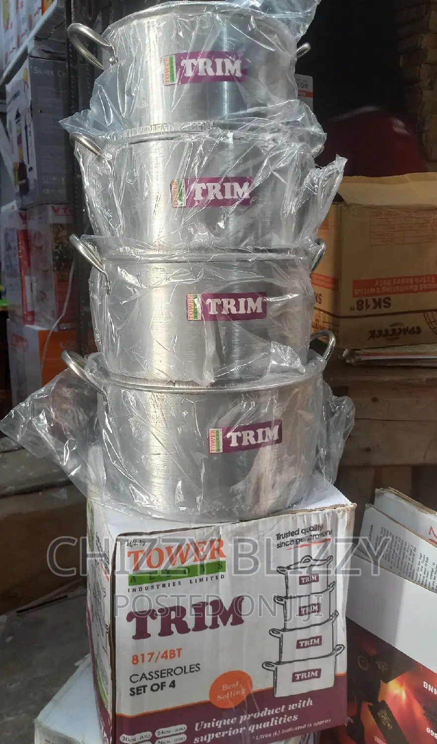 Tower Tower Pot Set - 4 Piece (Tower Trim)16,18,20,22cm.