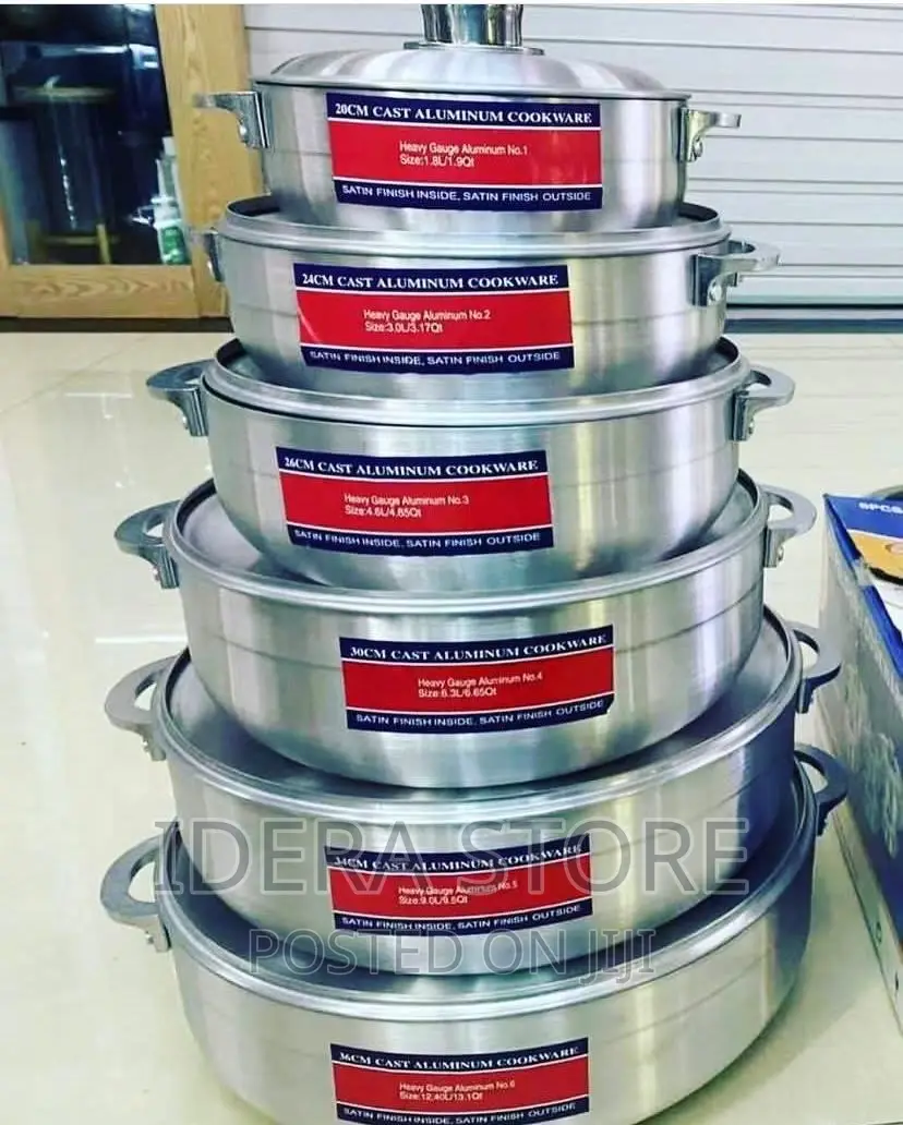 6pcs Aluminum Polishing Cookware Set