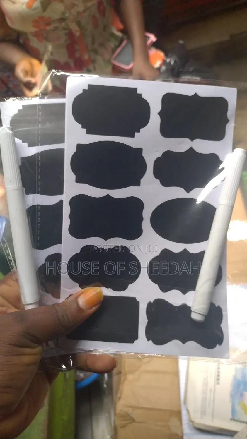 5sheet Adhesive Waterproof Reusable Label Sticker With Pen