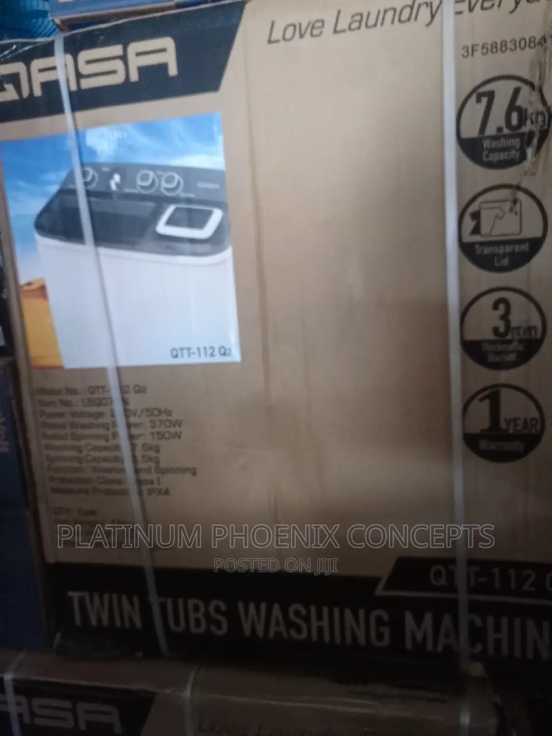 7.6kg Qasa Washing Machine