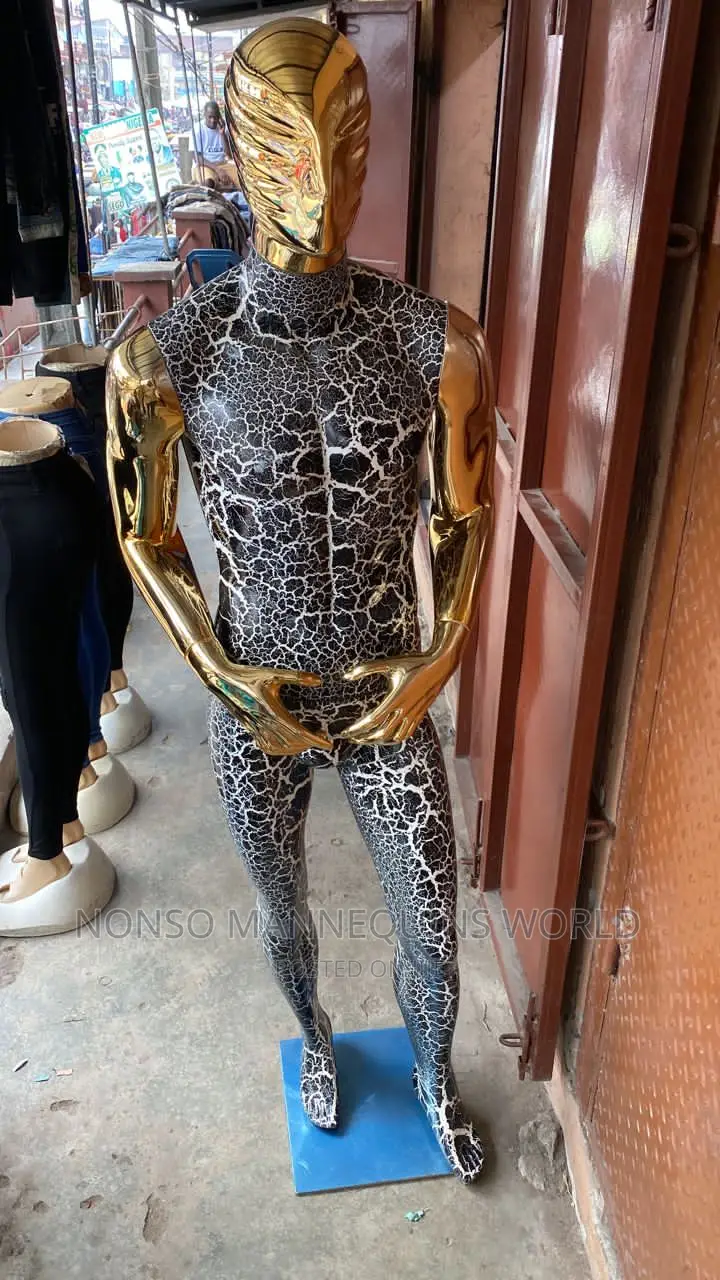 Fibre Male Black Animal Skin and Gold Color