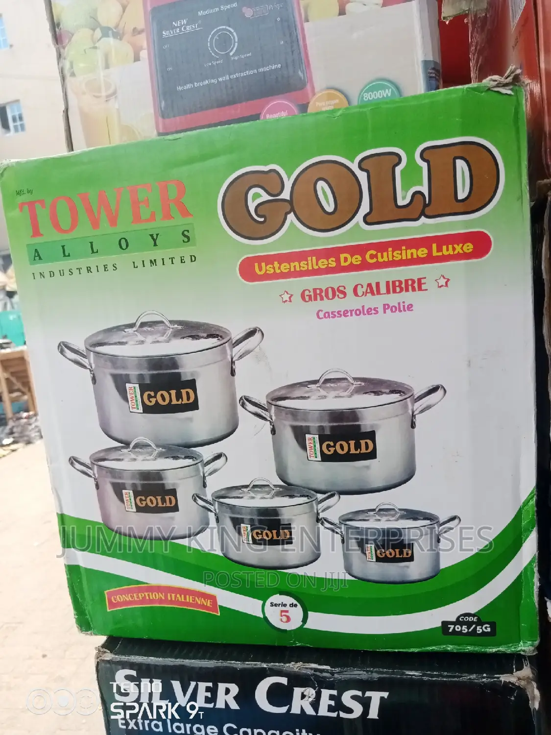 Tower Gold Pot Set of 5