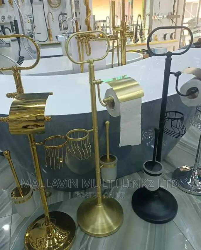 Bathroom Accessories Standing Toilet Brush And Tissue Holder