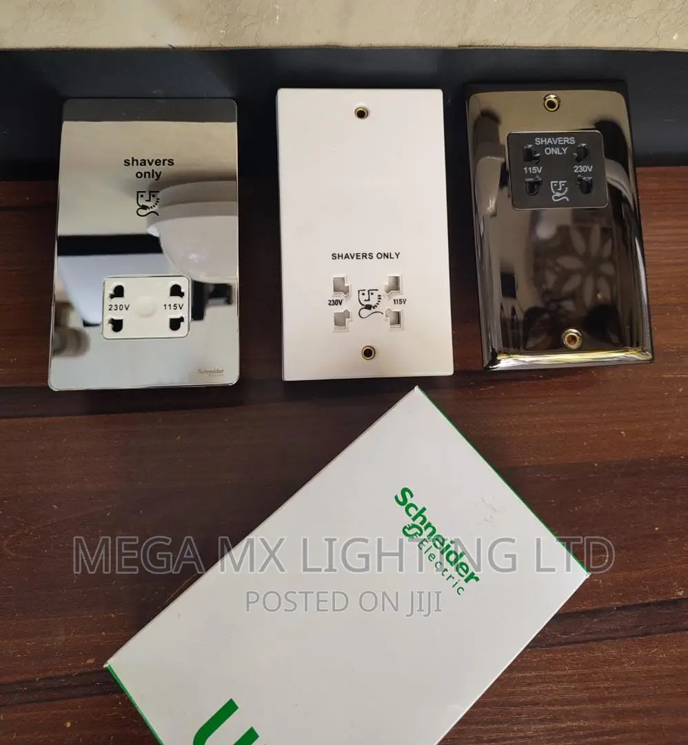 Schneider Screwless Flat Plate Dual Voltage Shaver Sockets