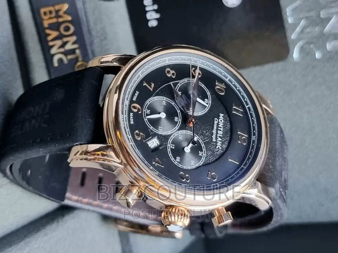 Original Montblanc Leather Strap Watch Available in Store