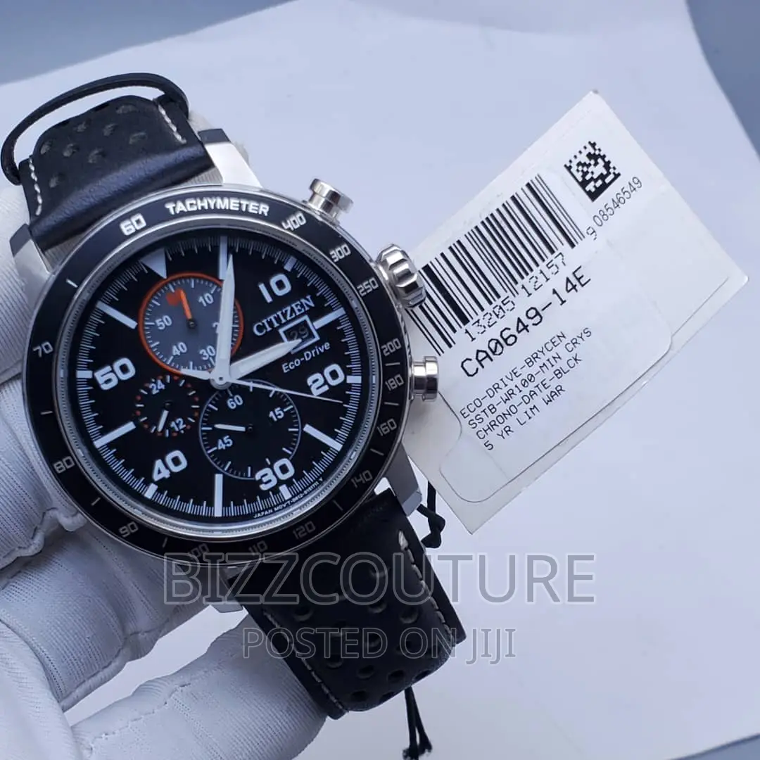 Original CITIZEN Black Leather Watch Available in Store