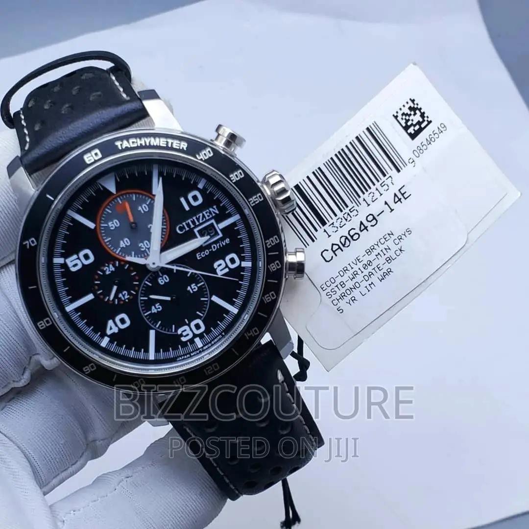 Original CITIZEN Black Leather Watch Available in Store