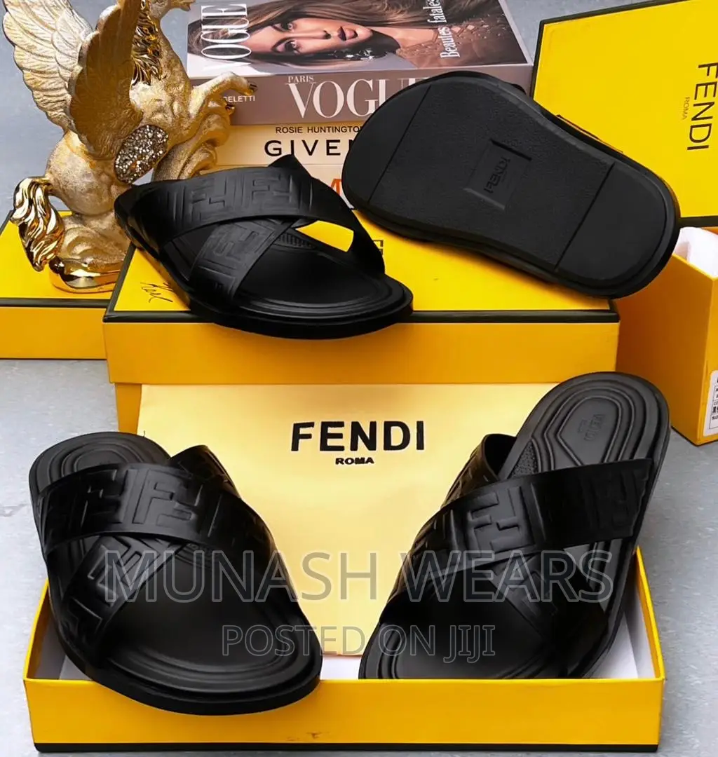 Luxury Fendi Leather Slipers