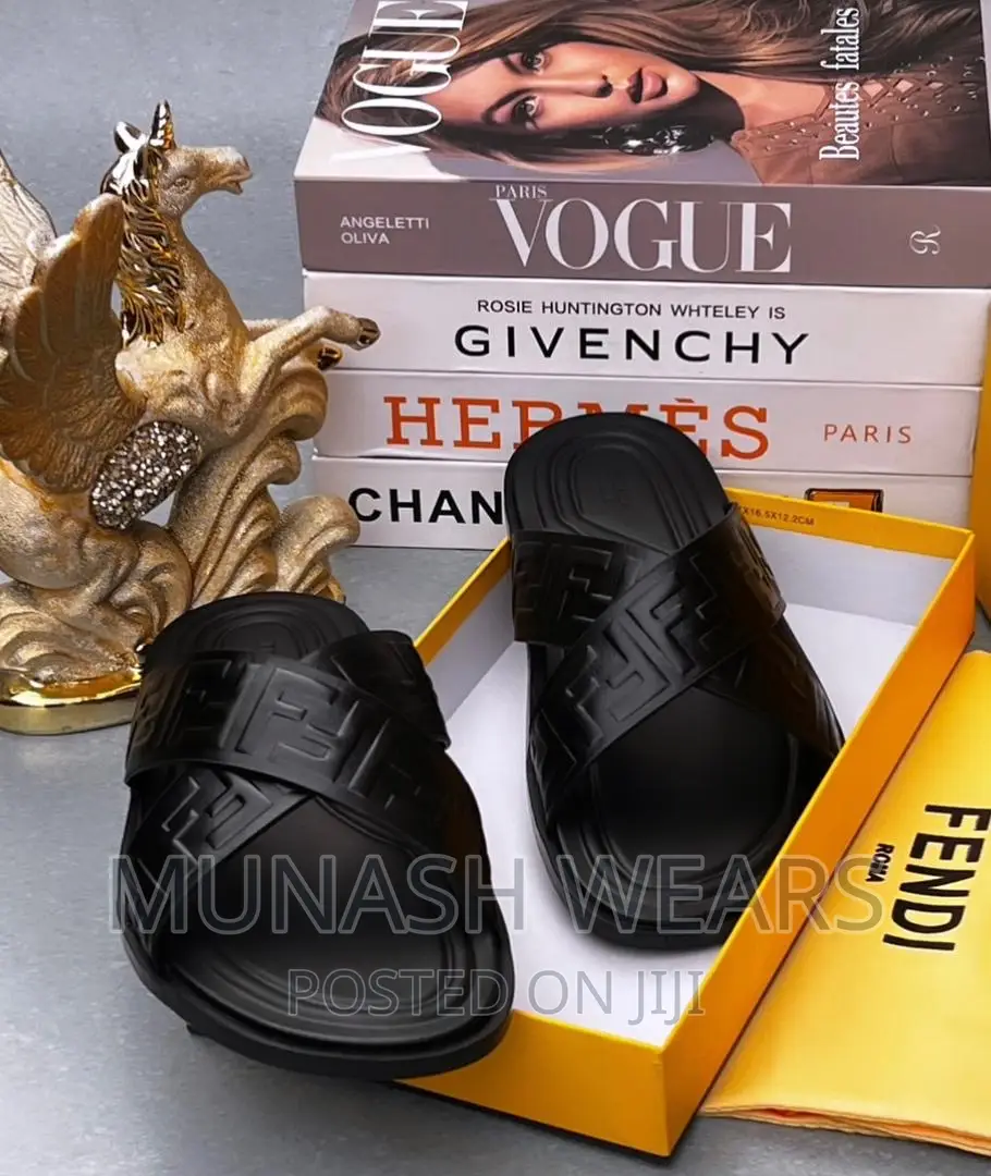 Luxury Fendi Leather Slipers