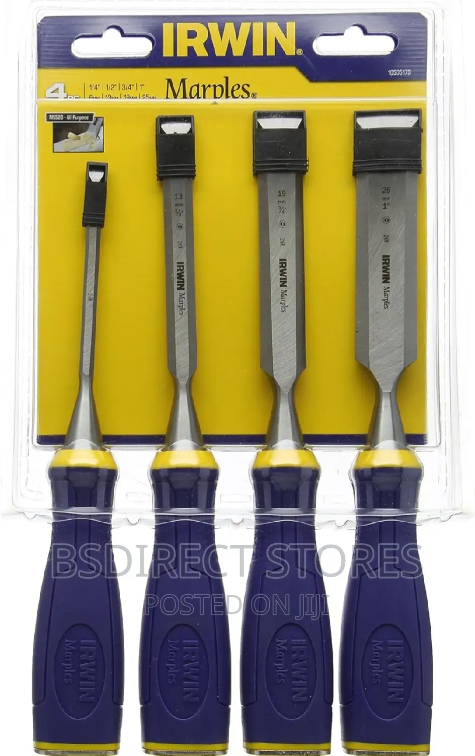 IRWIN M500 Bevel Edge All-Purpose Chisel - Striking Cap Set