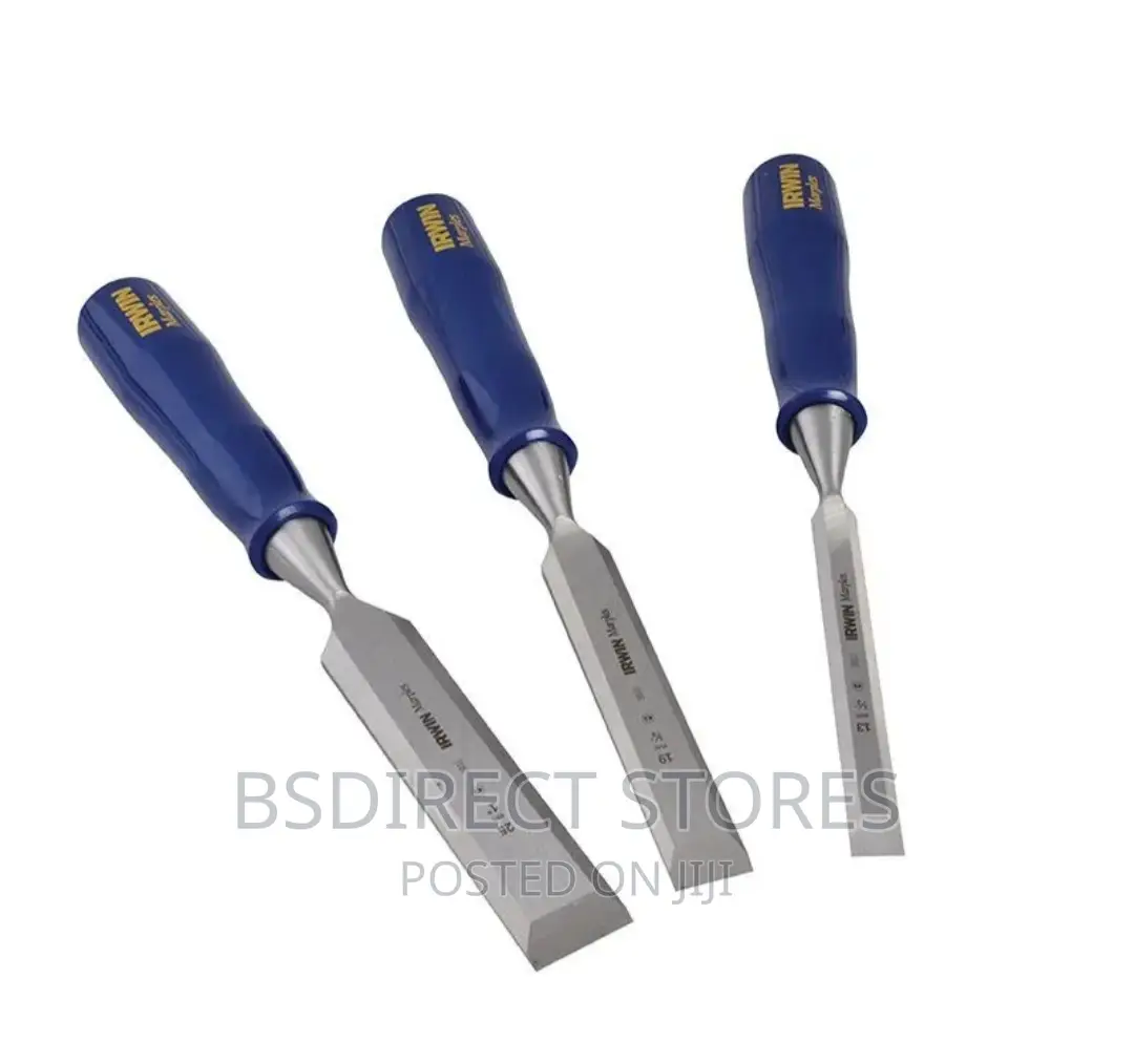 Irwin Marples Bevel Edge Chisel Blue Chip Handle Set Of 3