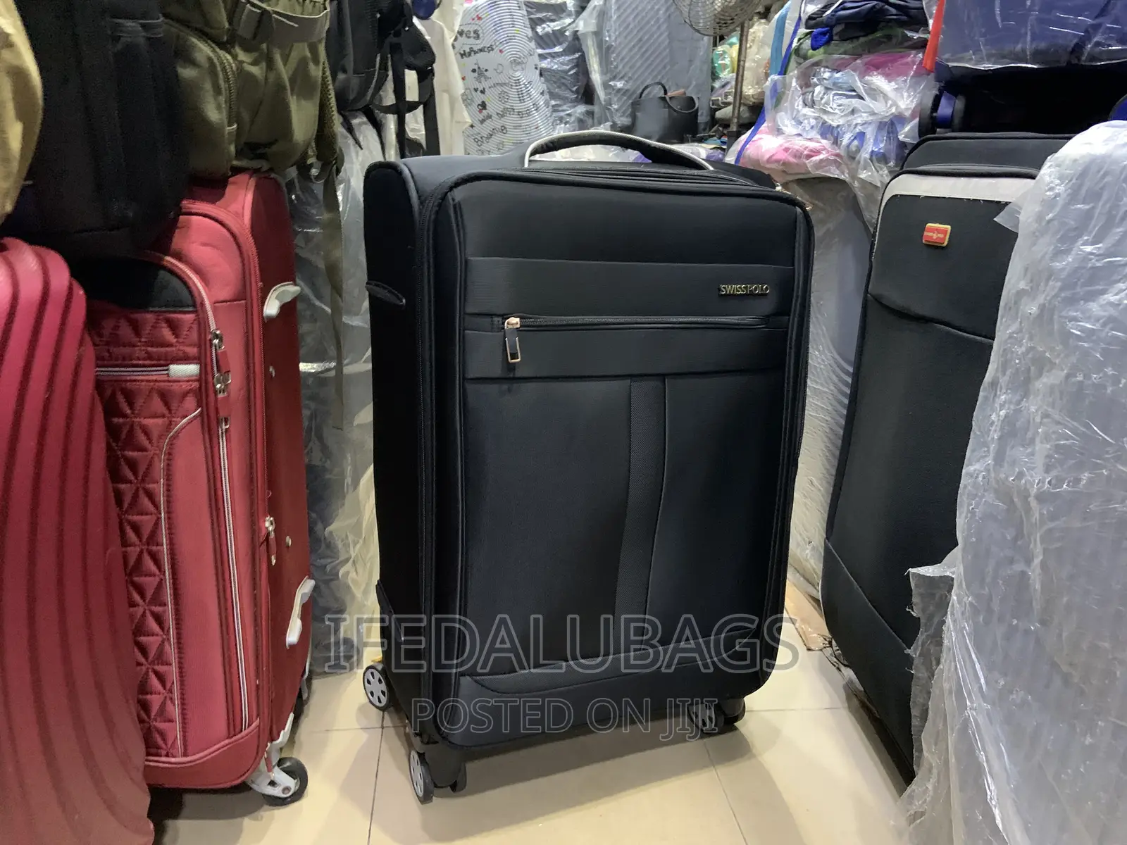 Medium Size Black Swiss Polo Travel Luggage