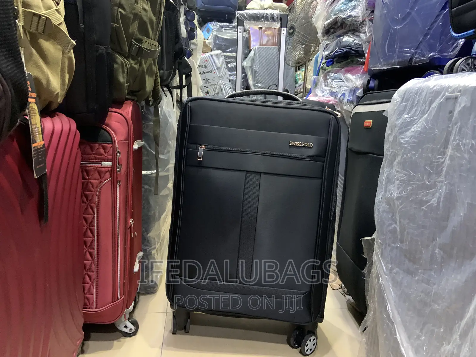Medium Size Black Swiss Polo Travel Luggage