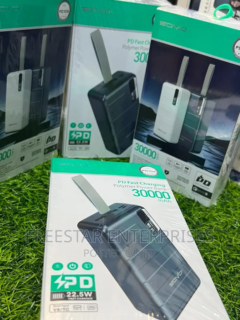 SOVO 30000mah Power Bank. 22.5W Power Bank. SOVO PD109 Power