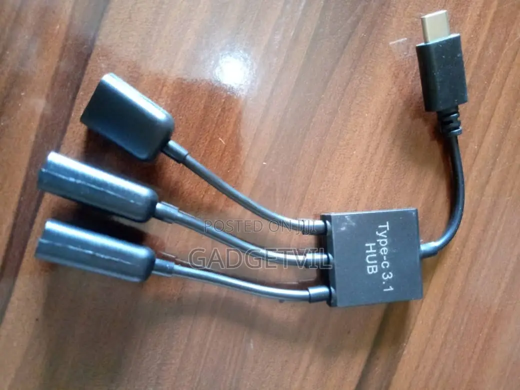 Type C To 2 Usb A Ports + 1 Micro Usb Port Otg Cable