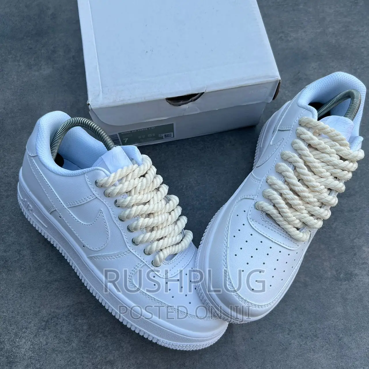 Nike Af1 All White Chunky Lace" L