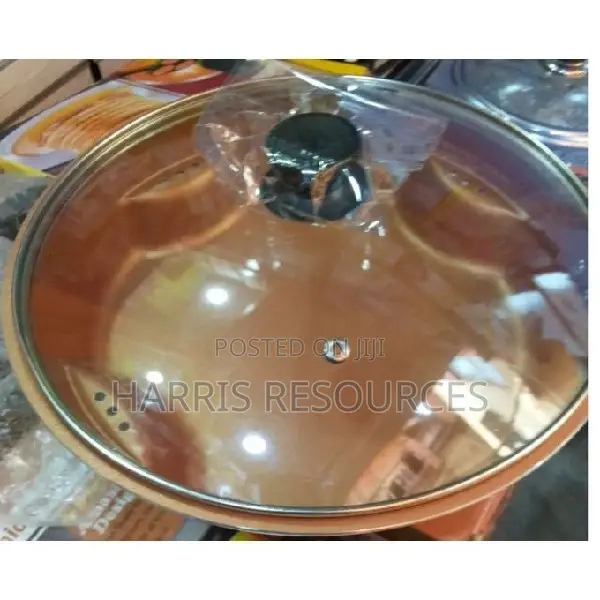 Non Stick Steel Air Fry Pan With Tempered Glass Lid
