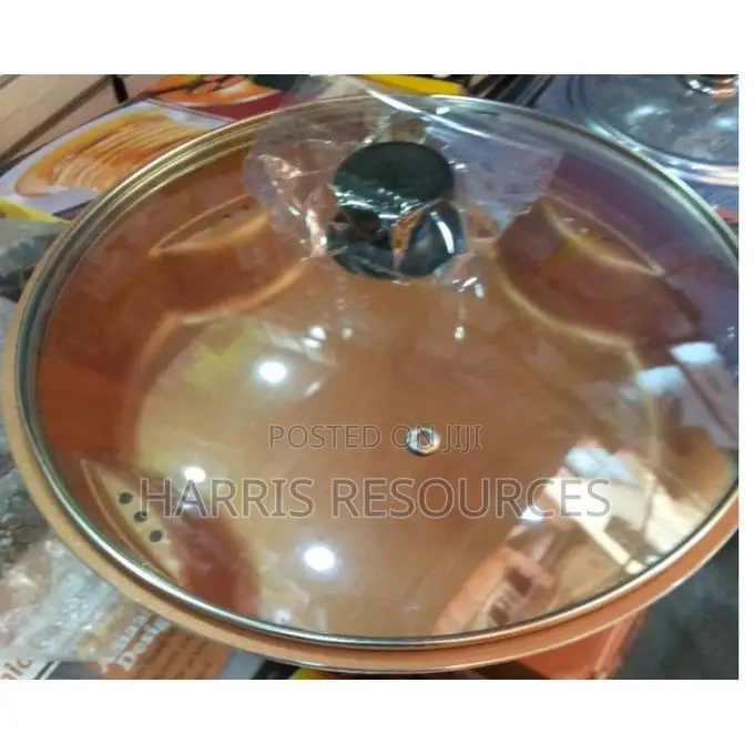 Non Stick Steel Air Fry Pan With Tempered Glass Lid